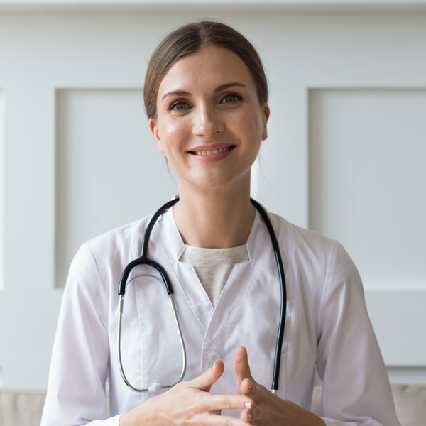 young female doctor smiling