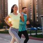 couple jogging in the city