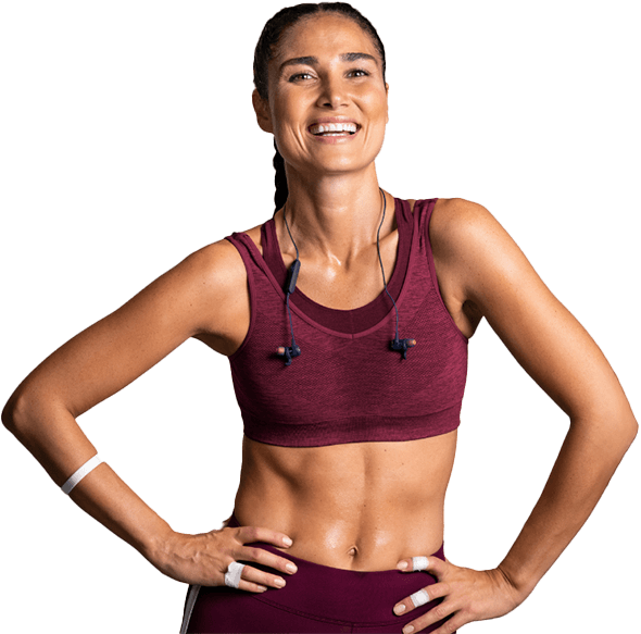 smiling woman in workout gear